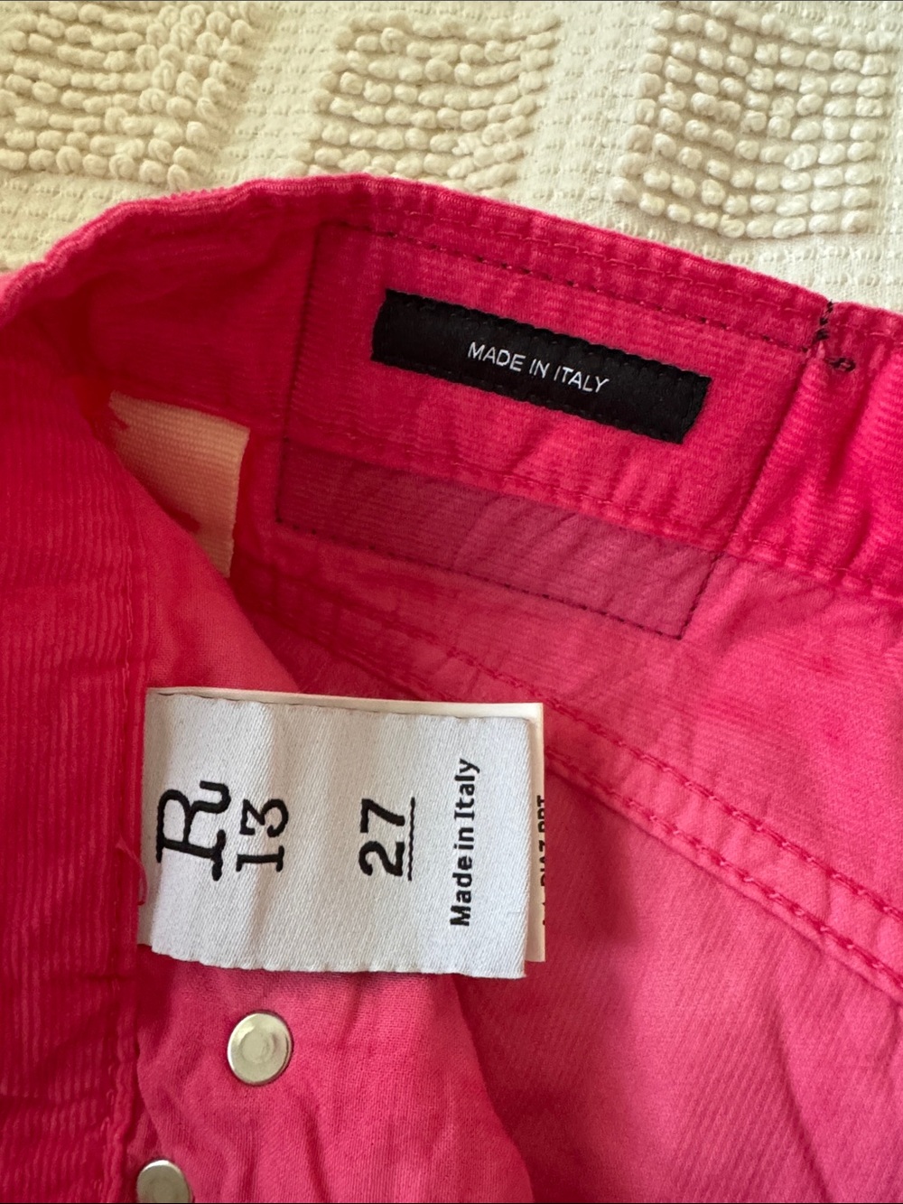 R13 High-Waist Fuchsia Pink Shorts - Picture 2 of 7